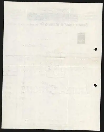 Rechnung Salach bei Süssen 1929, Schachenmayr, Mann & Co., Woll-Fabrikation, Gesamtansicht der Fabrikanlage