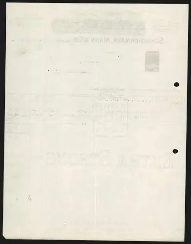 Rechnung Salach bei Süssen 1928, Schachenmayr, Mann & Co., Woll-Fabrikation, Gesamtansicht der Fabrikanlage