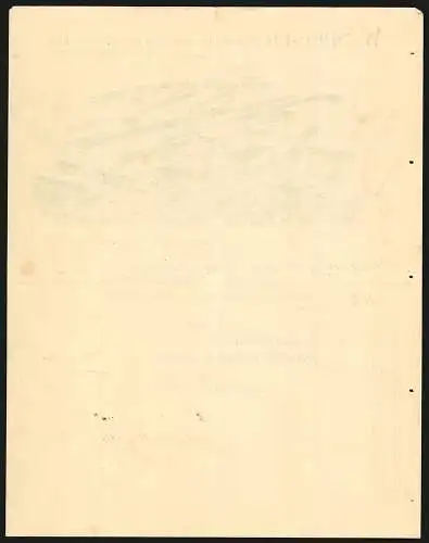 Rechnung Göppingen 1909, W. Speiser, Fabrik landwirtschaftlicher Maschinen, Gesamtansicht des Werks mit Gleisanlage