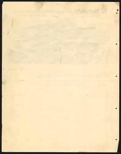 Rechnung Göppingen 1909, W. Speiser, Fabrik landwirtschaftlicher Maschinen, Ansicht des Werks mit Gleisanlage