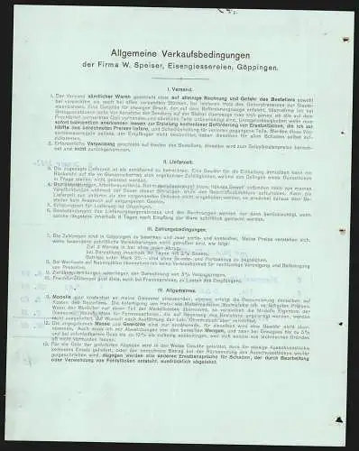 Rechnung Göppingen 1911, W. Speiser, Fabrik landwirtschaftlicher Maschinen, Das Werk mit Gleisanlage und Lagerplatz