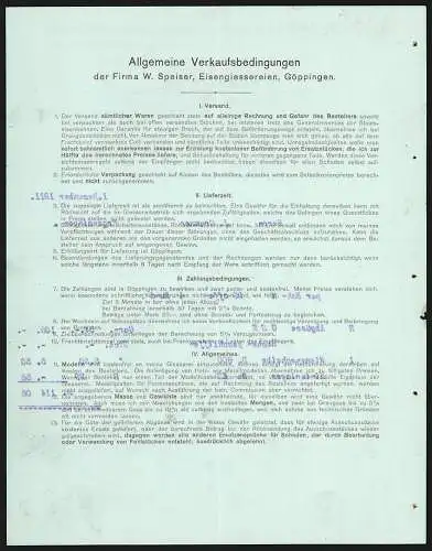 Rechnung Göppingen 1911, W. Speiser, Fabrik landwirtschaftlicher Maschinen, Das Werk mit Gleisanlage und Lagerplatz