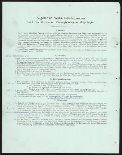 Rechnung Göppingen 1911, W. Speiser, Fabrik landwirtschaftlicher Maschinen, Das Werk mit Gleisanlage und Lagerplatz