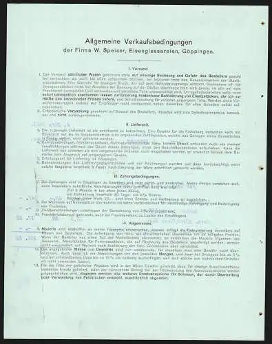 Rechnung Göppingen 1911, W. Speiser, Fabrik landwirtschaftlicher Maschinen, Werkansicht mit Gleisanlage und Lagerplatz