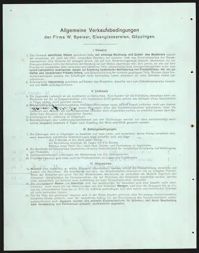 Rechnung Göppingen 1911, W. Speiser, Fabrik landwirtschaftlicher Maschinen, Fabrik mit eigener Gleisanlage