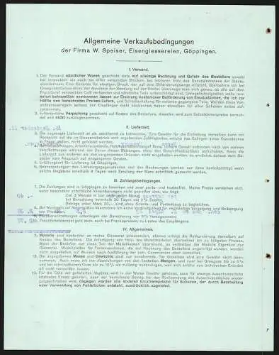 Rechnung Göppingen 1911, W. Speiser, Fabrik landwirtschaftlicher Maschinen, Die Betriebsanlage aus der Vogelschau