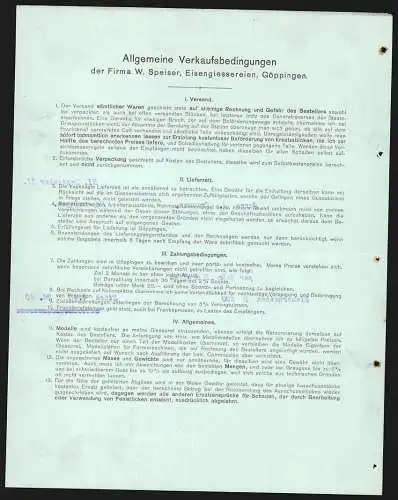 Rechnung Göppingen 1911, W. Speiser, Fabrik landwirtschaftlicher Maschinen, Die Betriebsanlage aus der Vogelschau