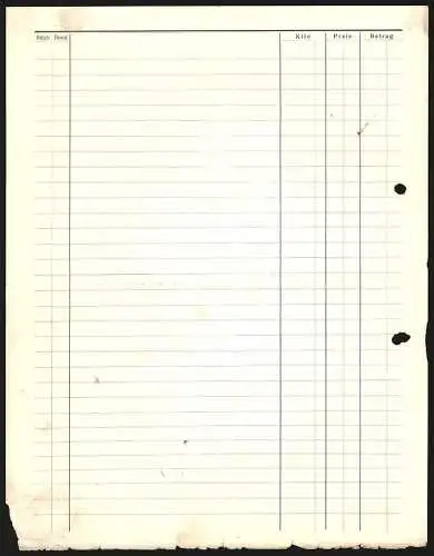 Rechnung Laucherthal 1912, Fürstl. Hohenzollernsche Hüttenverwaltung, Hauptwerk, Zweigwerk, Hüttenwerk und Wohnung