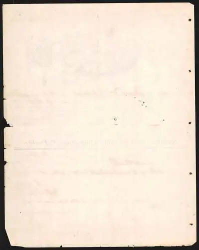 Rechnung Heilbronn 1888, C. F. Fischer, Mechan. Baumwoll-Weberei, Pferdekutsche am Betriebsgelände, Preis-Medaille