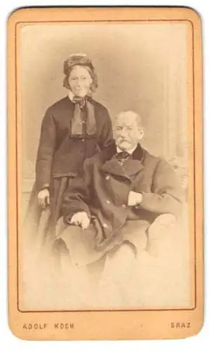 Fotografie Adolf Koch, Graz, Sackstrasse 31, Elegantes älteres Paar