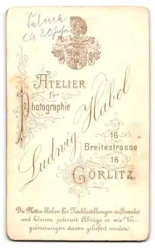 Fotografie Ludwig Habel, Görlitz, Breitestr. 16, Portrait Selma mit Kragenbrosche