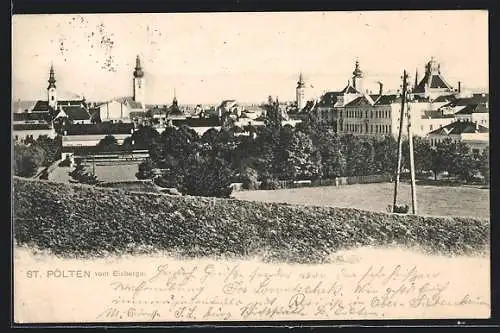 AK St. Pölten, Ortsansicht vom Eisberge aus
