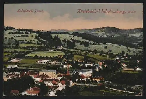 AK Kreisbach-Wilhelmsburg /N.-Oe., Teilansicht mit Lederfabrik Flesch