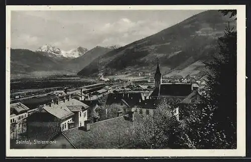 AK Selztal /Steiermark, Teilansicht mit Kirche und Bahnhof