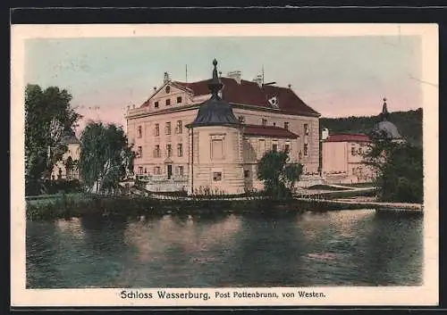 AK Pottenbrunn, Schloss Wasserburg von Westen