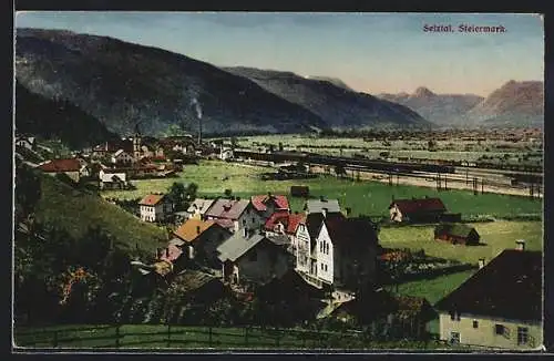AK Selztal /Steiermark, Ortsansicht mit Blick ins Tal