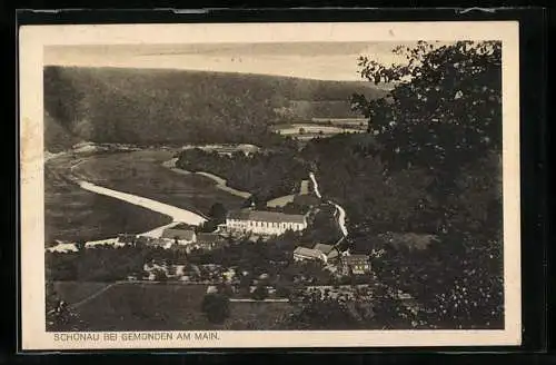 AK Schönau / Main, Ortsansicht aus der Vogelschau