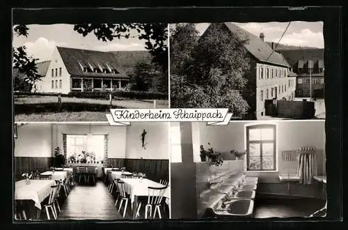 AK Schaippach, Vier Aussen- und Innenansichten vom Kinderheim