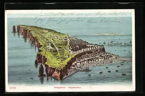 AK Helgoland, Totalansicht aus der Vogelschau