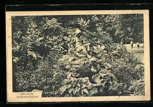 AK Karlsruhe, Schäfermädchen im Park