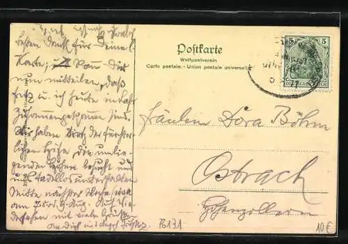 AK Karlsruhe, Schäfermädchen im Park