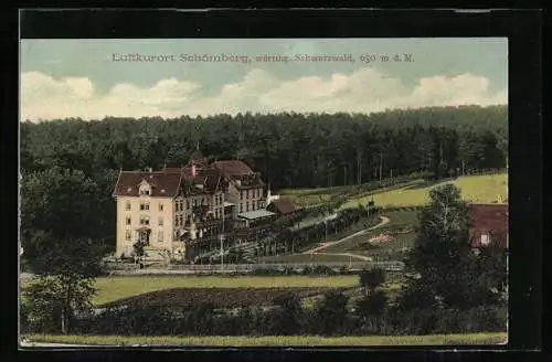 AK Schömberg / Schwarzwald, Ortsansicht aus der Vogelschau