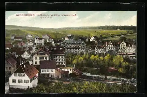 AK Schömberg / Schwarzwald, Teilansicht vom Ort