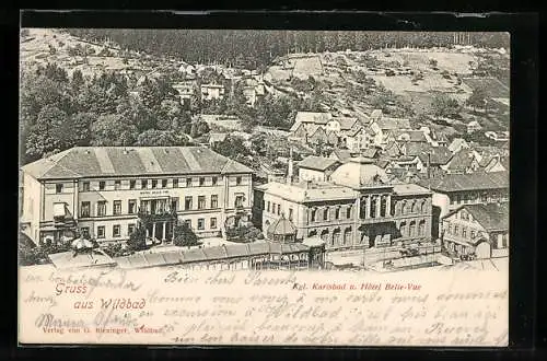 AK Bad Wildbad, Kgl. Karlsbad und Hotel Belle-Vue