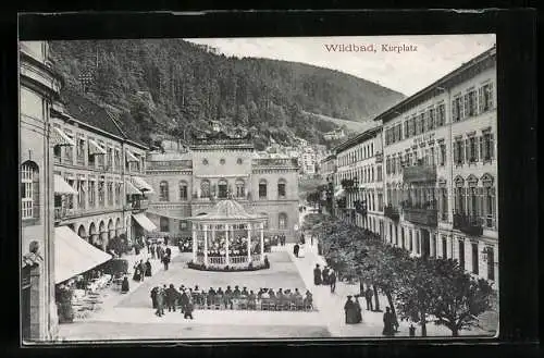 AK Bad Wildbad, Kurplatz aus der Vogelschau