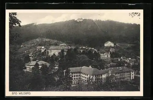 AK Bad Wildbad, Ortsansicht aus der Vogelschau