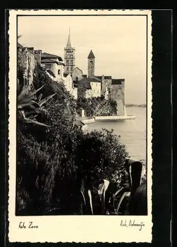 AK Rab, Dalmacija, Gebäude am Meer