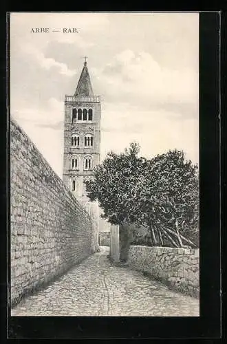 AK Rab / Arbe, Partie an der Kirche