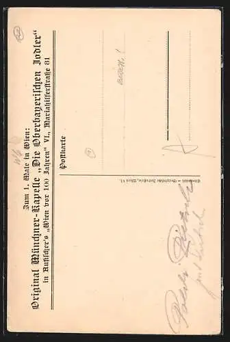 AK Wien, Hotel Münchnerhof, Urkunde