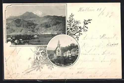 AK Hallein, Dürrenberg, Kirche, Panorama