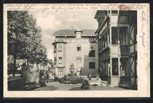 AK Dürnstein in der Steiermark, Wildbad Einöd, Strassenpartie mit Hotel