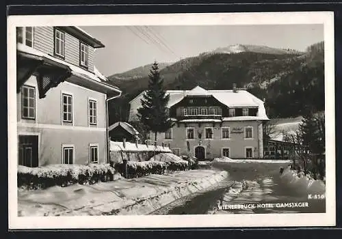 AK Wienerbruck, Hotel Gamsjäger im Schnee