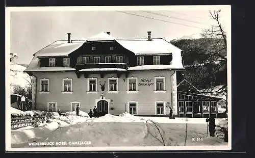 AK Wienerbruck, Hotel Gamsjäger im Winter