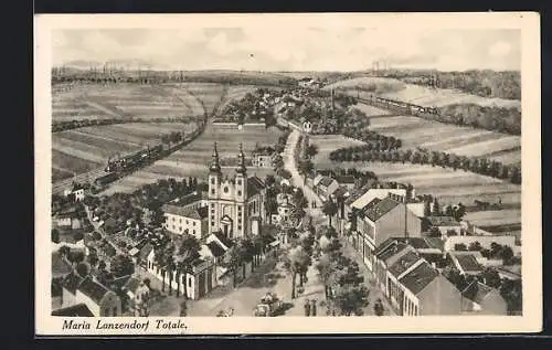 AK Maria-Lanzendorf, Totalansicht aus der Vogelschau