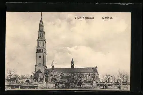 AK Tschenstochau-Czestochowa, Klasztor, Blick zur Kirche