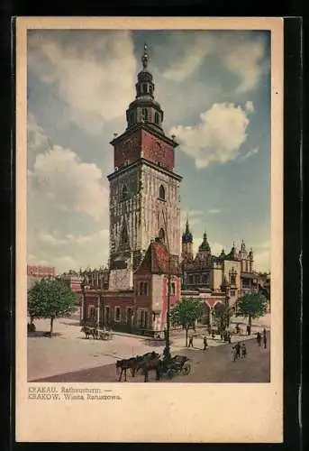 AK Krakau-Krakow, Rathausturm, Wieza Ratuszowa