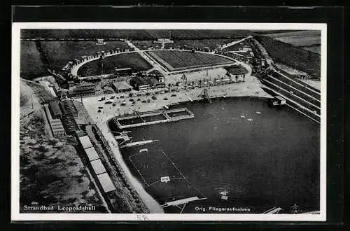 AK Leopoldshall, Strandbad, Fliegeraufnahme