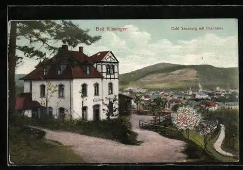 AK Bad Kissingen, Cafe Ysenburg mit Panorama