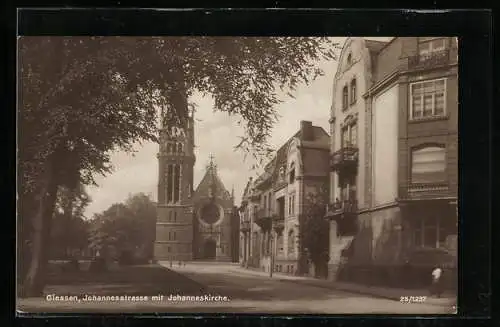 AK Giessen, Johannesstrasse mit Johanneskirche