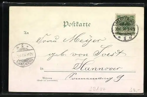 Lithographie Magdeburg, Theater, Herrenkrug, Zollbrücke