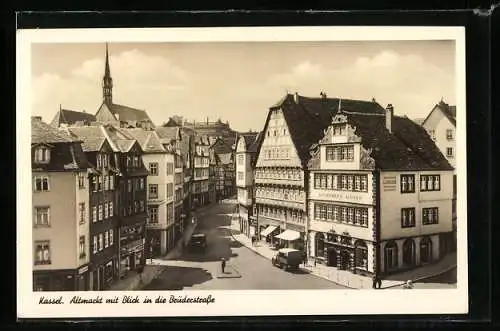AK Kassel, Altmarkt mit Blick in die Brüderstrasse