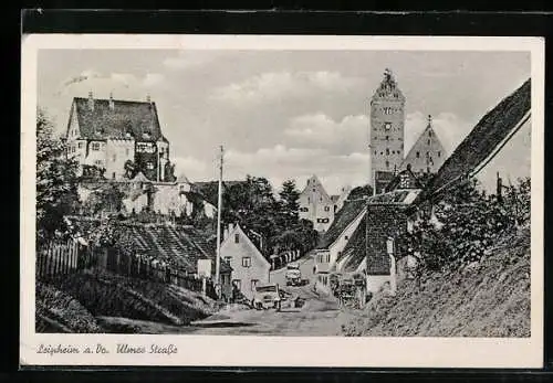 AK Leipheim a. Do., Ulmer Strasse mit Autos