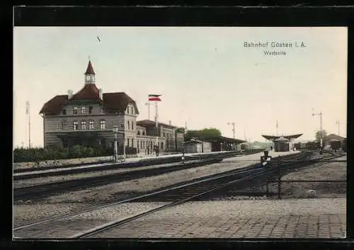 AK Güsten i. A., Westseite vom Bahnhof