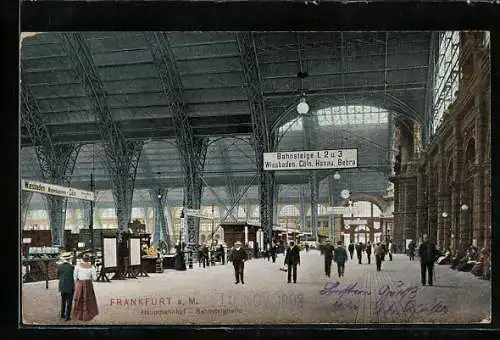 AK Frankfurt a. M., Hauptbahnhof, Bahnsteighalle