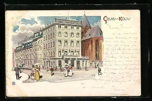 Lithographie Köln, Hotel ewige Lampe & de l`Europe