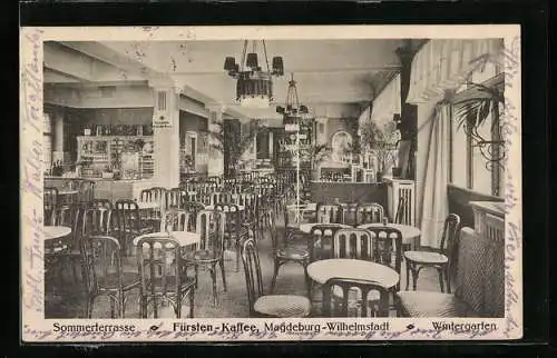 AK Magdeburg-Wilhelmstadt, Fürsten-Cafe, Innenansicht